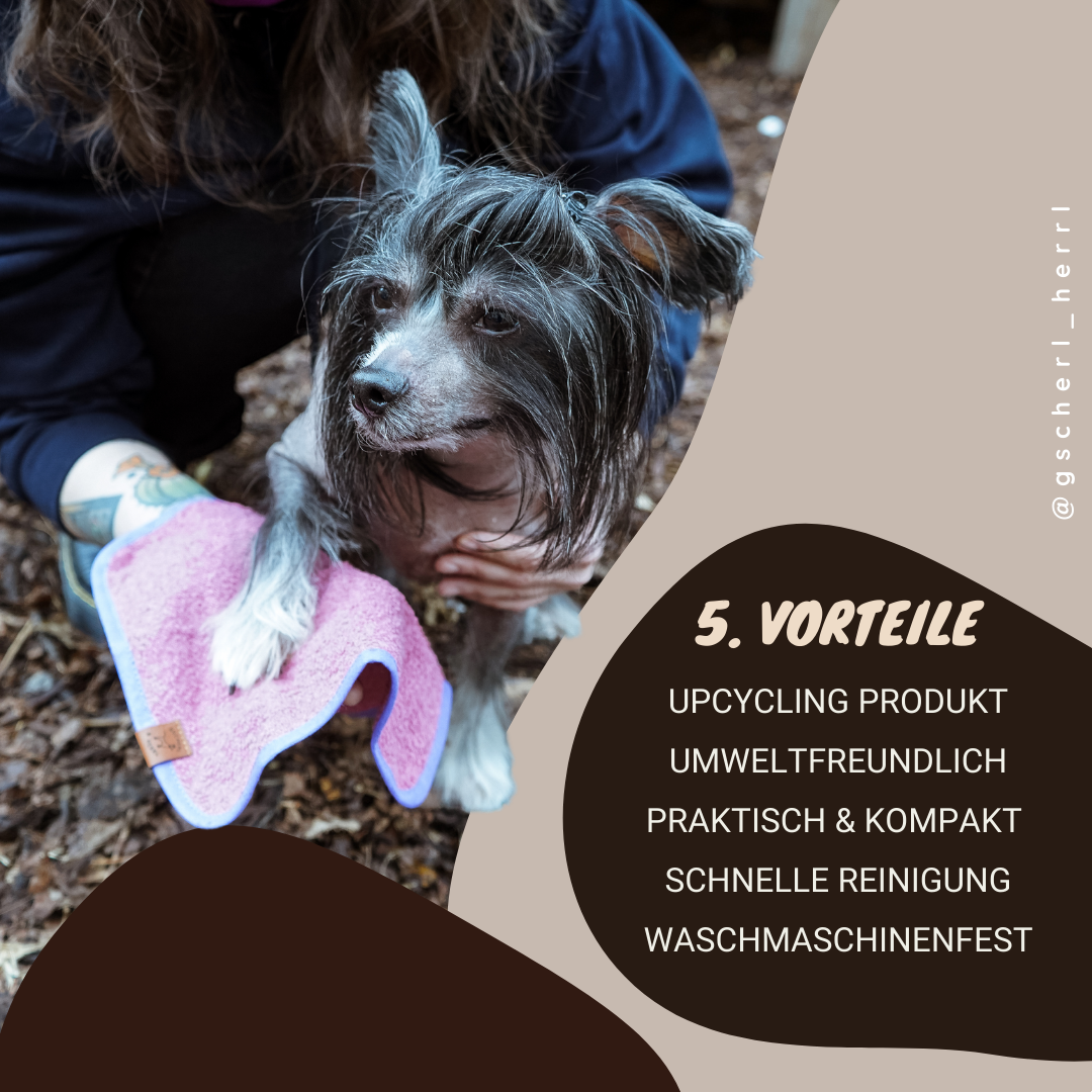 Unsere Pfotentücher aus Upcycling-Materialien